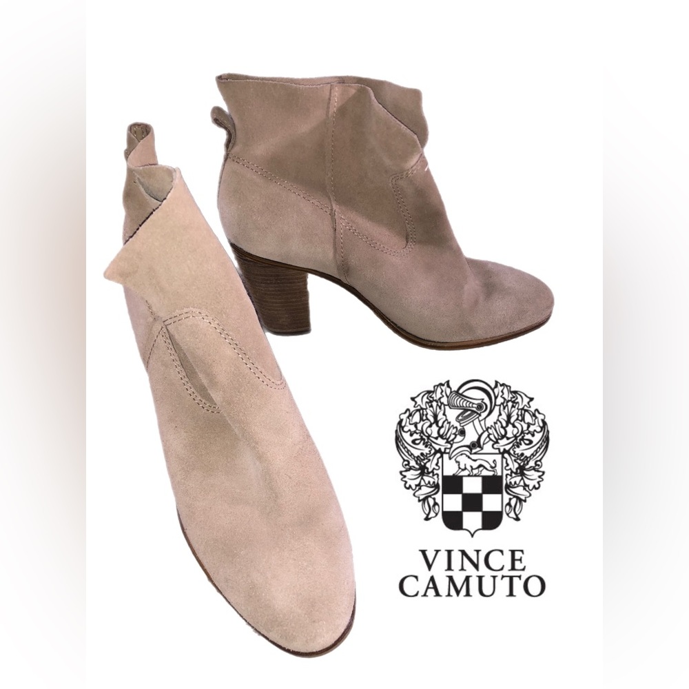 Vince Camuto suede tan booties